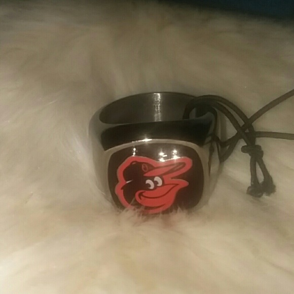 NWT Mens MLB Stainless Steel Orioles Ring Size 12 - Picture 2 of 8